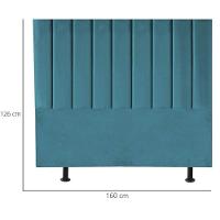 Cabeceira Estofada Cama Casal Box Queen 160 Cm Catarina Suede E Frame Cor:azul Turquesa
