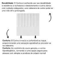 Cabeceira Cama Casal Box Queen Size 160 Cm Catarina Corino E Frame branco - 2