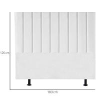 Cabeceira Cama Casal Box Queen Size 160 Cm Catarina Corino E Frame branco