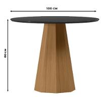 Mesa De Jantar 120x120 Cm Isis Com Vidro Ype Preto - New Ceval - 2