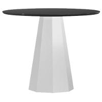 Mesa De Jantar 120x120 Cm Isis Com Vidro Off White Preto - New Ceval - 1