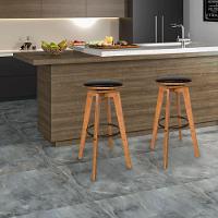 Banqueta Decorativa Hetfield Pu Madeira C/apoio Para Os Pés Base Giratória G56 - Gran Belo - 3