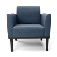 Kit 2 Poltronas Decorativas Isabella Pés Fixo Em Madeira Preto Suede Azul Marinho G19 - Gran Belo - 3