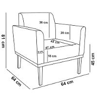 Kit 2 Poltronas Decorativas Isabella Pés Fixo Em Madeira Preto Suede Azul Marinho G19 - Gran Belo - 8