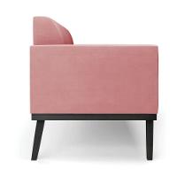 Conjunto Poltrona E Namoradeira Decorativa Isabella Pés Fixo Em Madeira Preto Suede Rose G19 - Gran Belo - 5