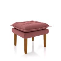 Poltrona De Amamentação Quarto De Bebê Gracy Com Puff Pés Palito Veludo Rosa G85 - Gran Belo - 5