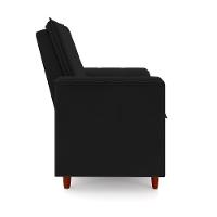 Poltrona Da Mamãe Sala De Estar Gracy Com Pés Palito Veludo Preto G85 - Gran Belo - 2