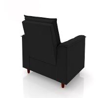 Poltrona Da Mamãe Sala De Estar Gracy Com Pés Palito Veludo Preto G85 - Gran Belo - 5