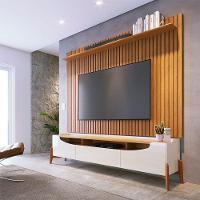 Rack Bancada Studio Com Painel Para Tv Loft 2.2 Off White Nature - Imcal