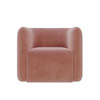 Kit 2 Poltronas Decorativas Sala De Estar Trinidad Base Fixa Veludo Rosê G33 - Gran Belo - 6