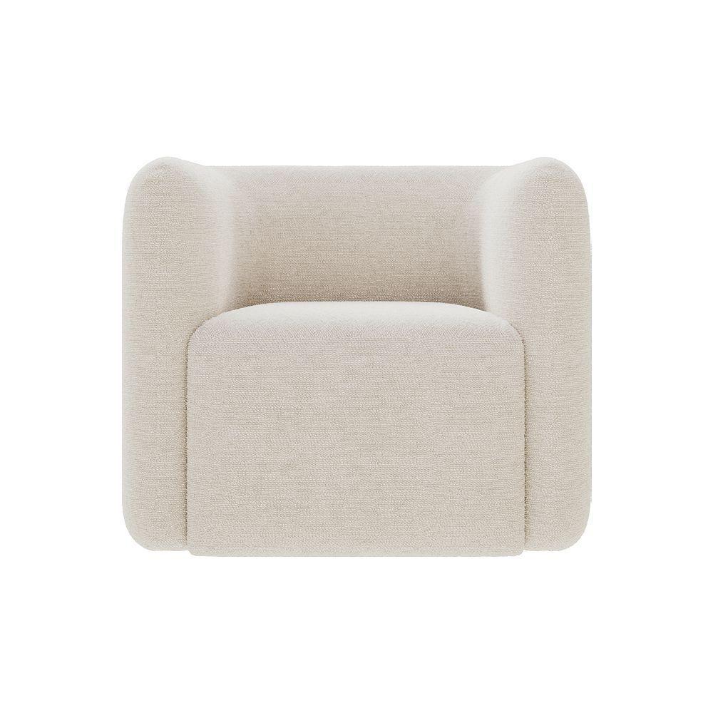 Kit 2 Poltronas Decorativas Sala De Estar Trinidad Base Fixa Bouclê Off White G33 - Gran Belo - 4