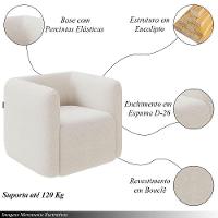 Kit 2 Poltronas Decorativas Sala De Estar Trinidad Base Fixa Bouclê Off White G33 - Gran Belo - 2