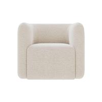 Kit 2 Poltronas Decorativas Sala De Estar Trinidad Base Fixa Bouclê Off White G33 - Gran Belo