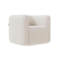 Kit 2 Poltronas Decorativas Sala De Estar Trinidad Base Fixa Bouclê Off White G33 - Gran Belo - 6