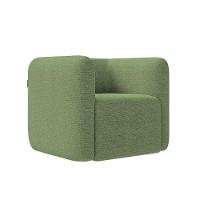 Poltrona Decorativa Sala De Estar Trinidad Base Fixa Bouclê Verde Oliva G33 - Gran Belo