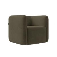 Kit 2 Poltronas Decorativas Sala De Estar Trinidad Base Fixa Veludo Castor G33 - Gran Belo - 2