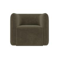 Kit 2 Poltronas Decorativas Sala De Estar Trinidad Base Fixa Veludo Castor G33 - Gran Belo - 7