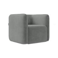 Kit 2 Poltronas Decorativas Sala De Estar Trinidad Base Fixa Veludo Cinza Claro G33 - Gran Belo - 2