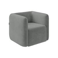 Kit 2 Poltronas Decorativas Sala De Estar Trinidad Base Fixa Veludo Cinza Claro G33 - Gran Belo - 3