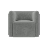 Kit 2 Poltronas Decorativas Sala De Estar Trinidad Base Fixa Veludo Cinza Claro G33 - Gran Belo - 7