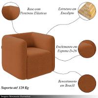 Kit 2 Poltronas Decorativas Sala De Estar Trinidad Base Fixa Bouclê Terracota G33 - Gran Belo - 8