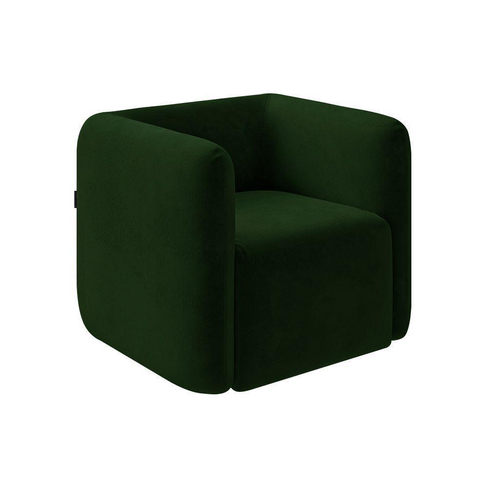 Kit 2 Poltronas Decorativas Sala De Estar Trinidad Base Fixa Veludo Verde G33 - Gran Belo - 3