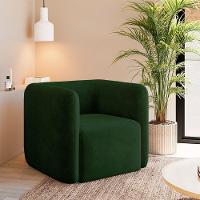 Kit 2 Poltronas Decorativas Sala De Estar Trinidad Base Fixa Veludo Verde G33 - Gran Belo - 6