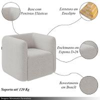 Kit 2 Poltronas Decorativas Sala De Estar Trinidad Base Fixa Bouclê Cinza G33 - Gran Belo - 8