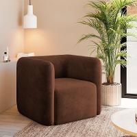 Kit 2 Poltronas Decorativas Sala De Estar Trinidad Base Fixa Veludo Marrom G33 - Gran Belo - 6