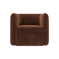 Kit 2 Poltronas Decorativas Sala De Estar Trinidad Base Fixa Veludo Marrom G33 - Gran Belo - 7