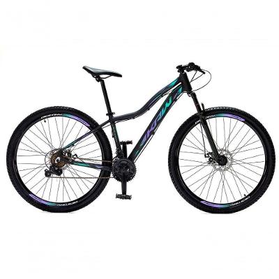 Bicicleta Aro 29 Krw Alumínio 24 Vel Freio A Disco X52 Preto/lilas E Turquesa