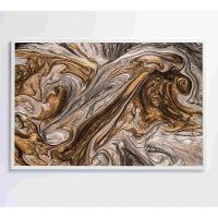 Quadro Abstrato Textura Líquida Dourada Medidas 120x80 Cm Tipo De Impressão Tecido Canvas - 5