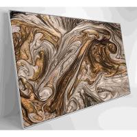 Quadro Abstrato Textura Líquida Dourada Medidas 60x40 Cm Tipo De Impressão Vidro Acrílico - 6