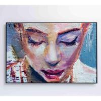 Quadro Pintura Rosto Feminino Medidas 60x40 Cm Impressão Vidro Acrílico - 2