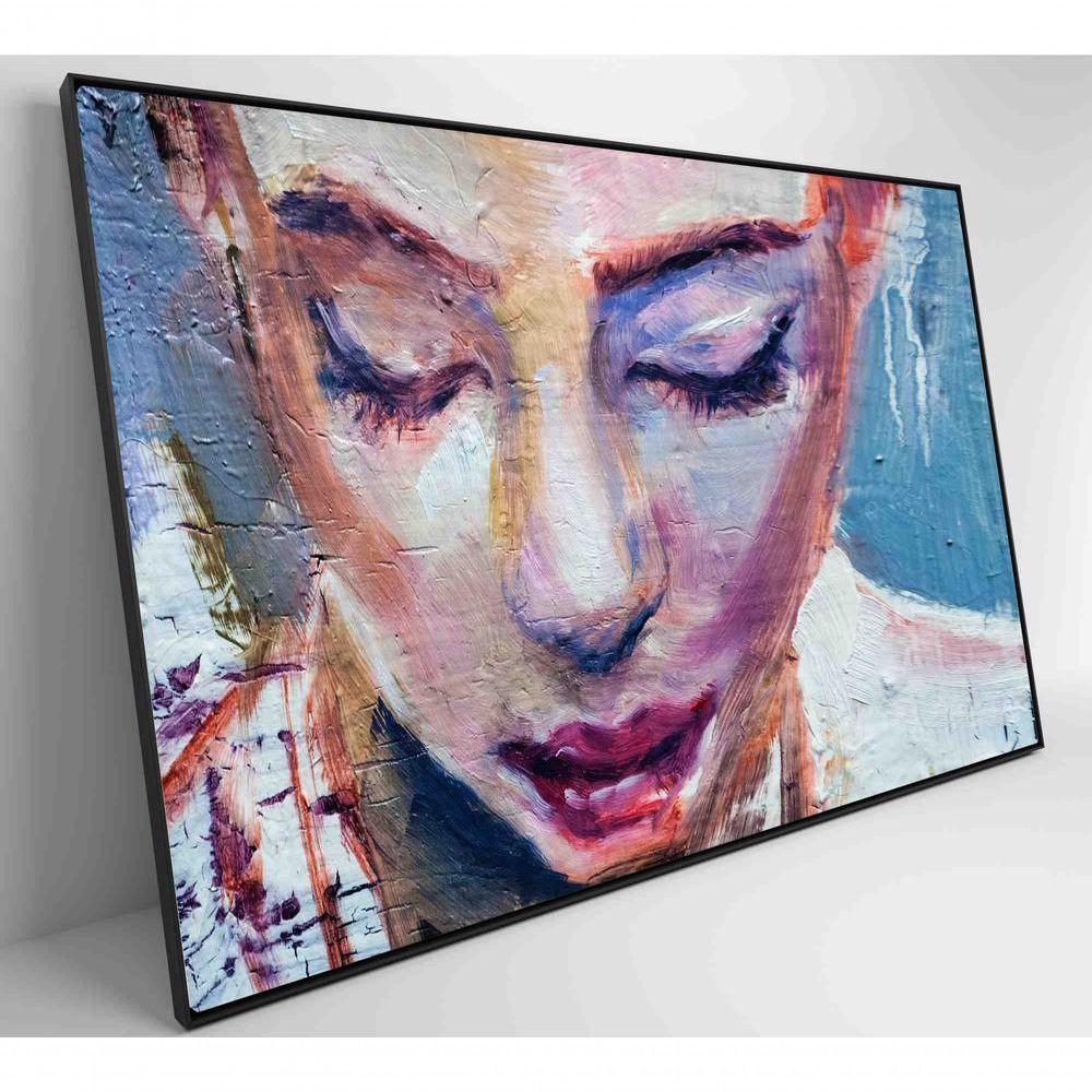Quadro Pintura Rosto Feminino Medidas 90x60 Cm Impressão Tecido Canvas - 3