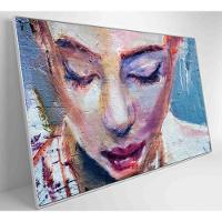 Quadro Pintura Rosto Feminino Medidas 90x60 Cm Impressão Tecido Canvas - 8