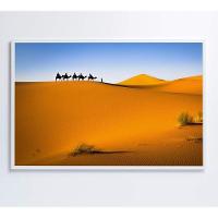Quadro Camelos Deserto Saara Medidas 120x80 Cm Tipo De Impressão Tecido Canvas - 3