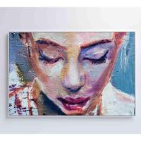 Quadro Pintura Rosto Feminino Medidas 120x80 Cm Impressão Adesivo Fotográfico - 3