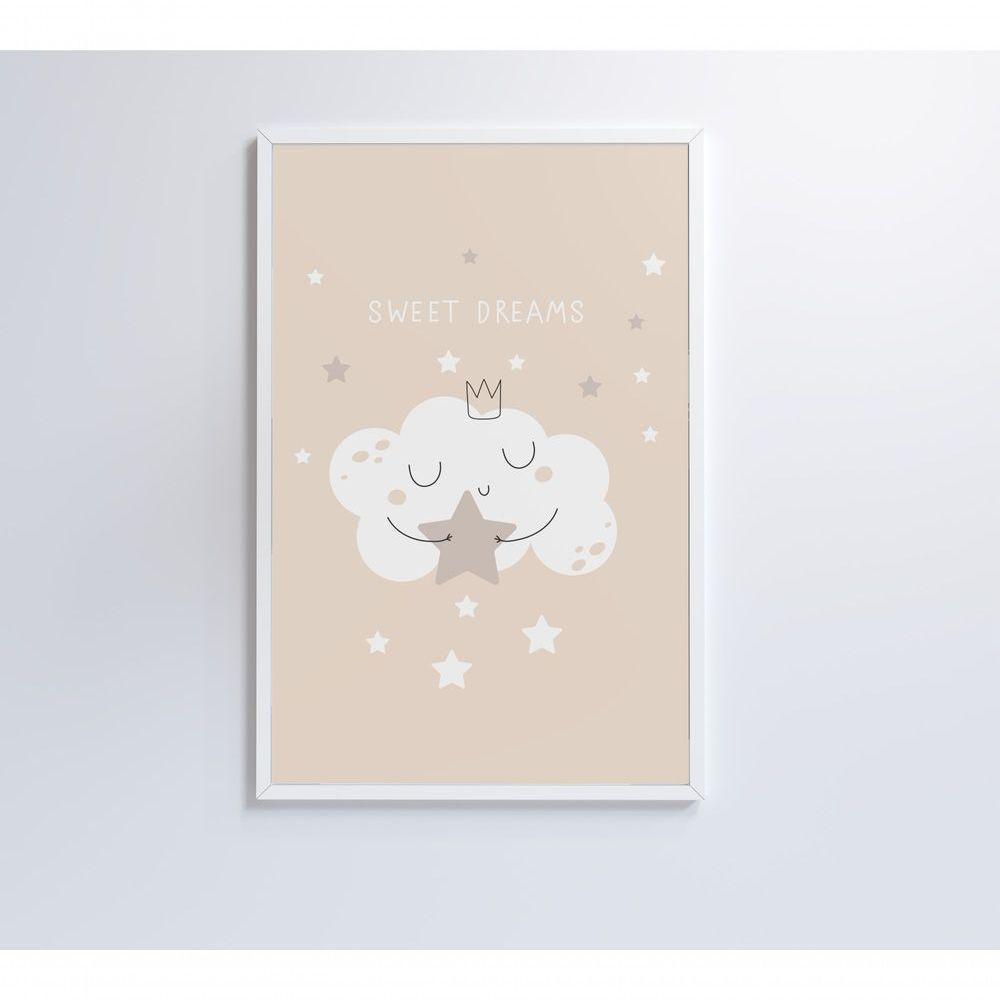 Quadro Infantil Nuvem Doces Sonhos Medidas 40x60 Cm Tipo De Impressão Adesivo Fotográfico - 7