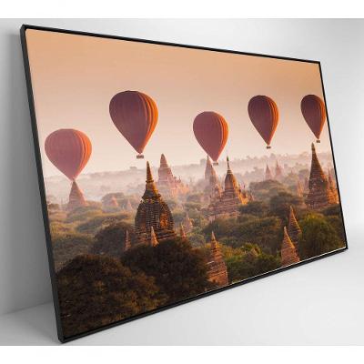 Quadro Decorativo Balões Sobre Bagan Mianmar Medidas 60x90 Cm Tipo De Impressão Vidro Acrílico