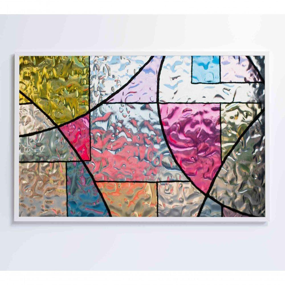 Quadro Vitral Geométrico Colorido Medidas 120x80 Cm Impressão Adesivo Fotográfico - 3