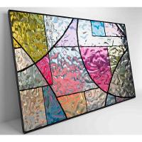 Quadro Vitral Geométrico Colorido Medidas 120x80 Cm Impressão Adesivo Fotográfico - 8