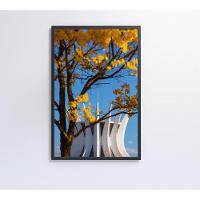 Quadro Ipê Amarelo Catedral Ao Fundo Medidas 40x60 Cm Tipo De Impressão Tecido Canvas - 3