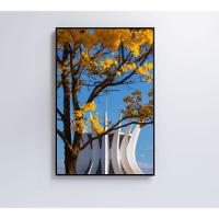 Quadro Ipê Amarelo Catedral Ao Fundo Medidas 40x60 Cm Tipo De Impressão Tecido Canvas - 6