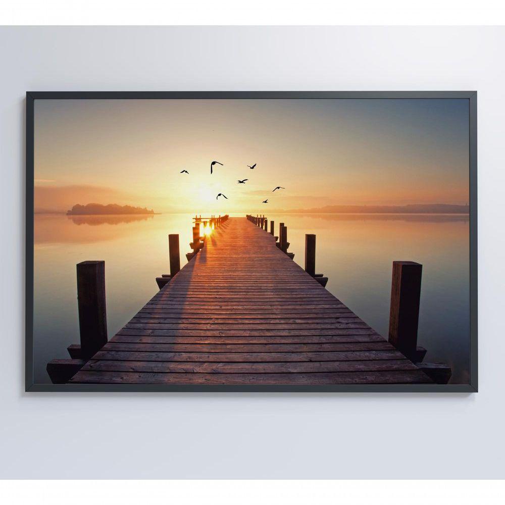 Quadro Pássaros Voando No Pôr Do Sol Medidas 60x40 Cm Impressão Tecido Canvas - 4