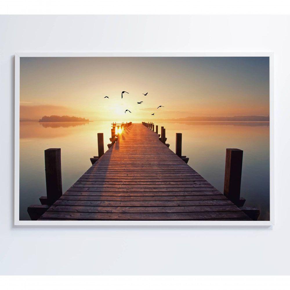 Quadro Pássaros Voando No Pôr Do Sol Medidas 60x40 Cm Impressão Tecido Canvas - 5