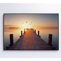 Quadro Pássaros Voando No Pôr Do Sol Medidas 60x40 Cm Impressão Tecido Canvas - 2