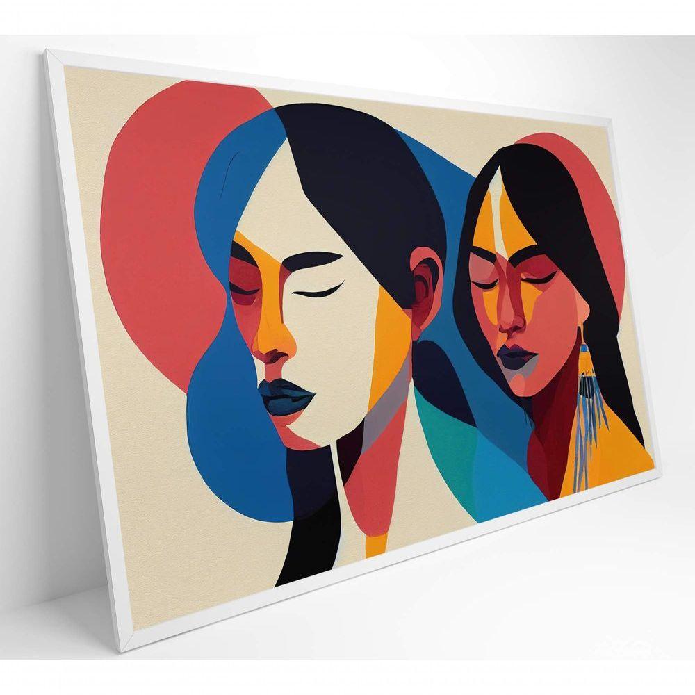 Quadro Ilustração Mulher Indígena Medidas 120x80 Cm Impressão Tecido Canvas - 1