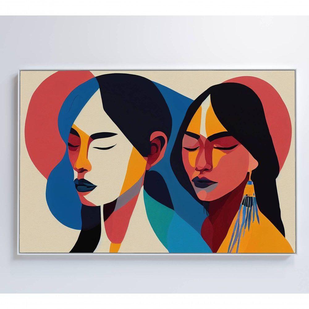 Quadro Ilustração Mulher Indígena Medidas 120x80 Cm Impressão Tecido Canvas - 3