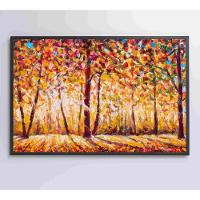 Quadro Floresta Ensolarada No Outono Medidas 60x40 Cm Impressão Tecido Canvas - 3